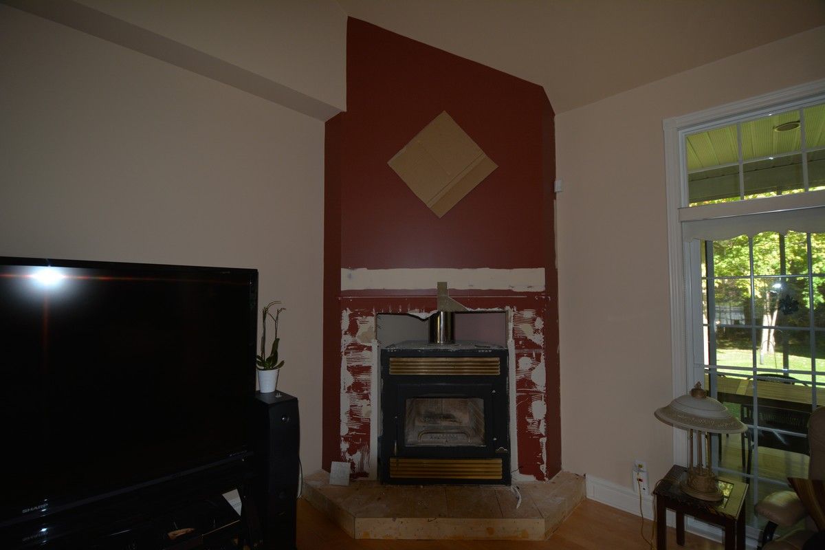 Interior stone feature wall Ottawa, living room accent