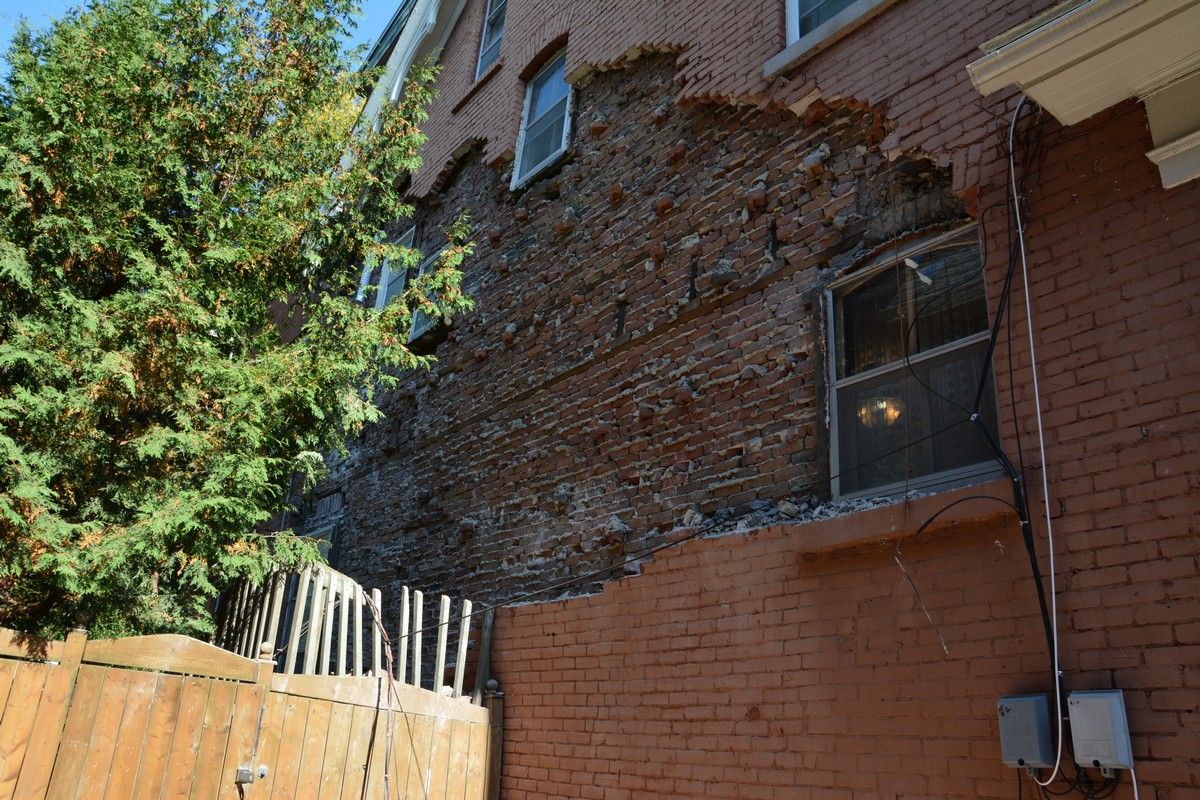 Spalling brick repair Ottawa, before and after