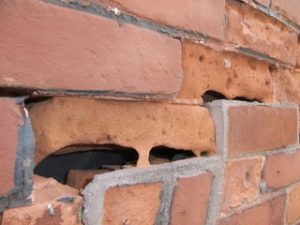 Bricks damaged